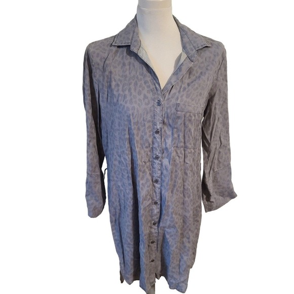 Bella dahl shirt dress cheetah size large - Picture 1 of 7